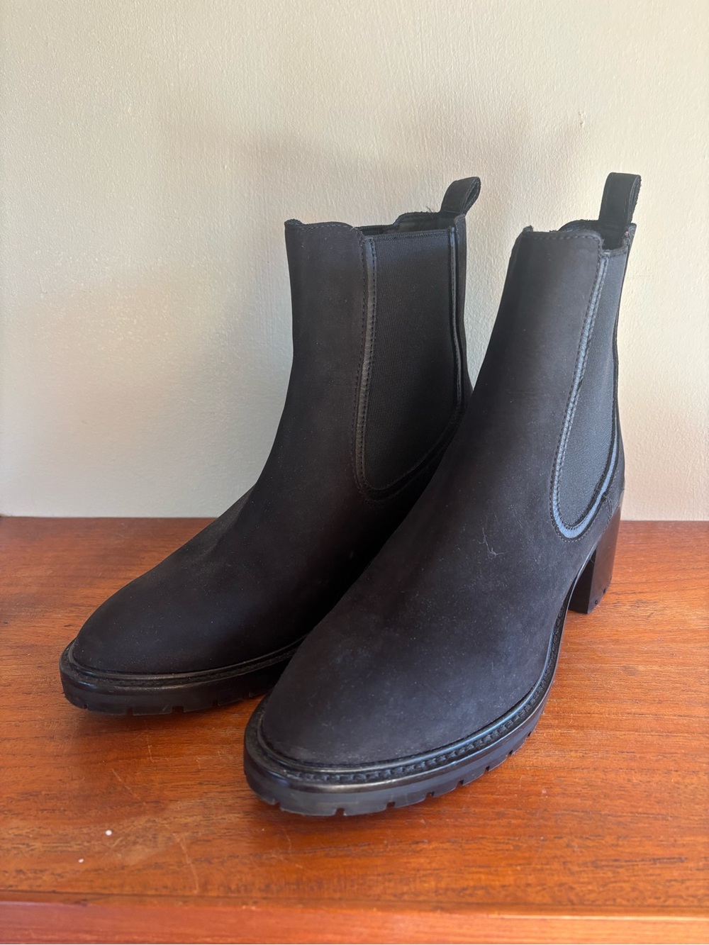 Thursday Boot Company Black Chelsea Ankle Boots with Block Heel